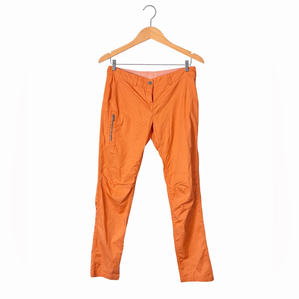 Decathlon Orange Track Pants Women S/M Athleisure Hiking Travel Joggers Zip